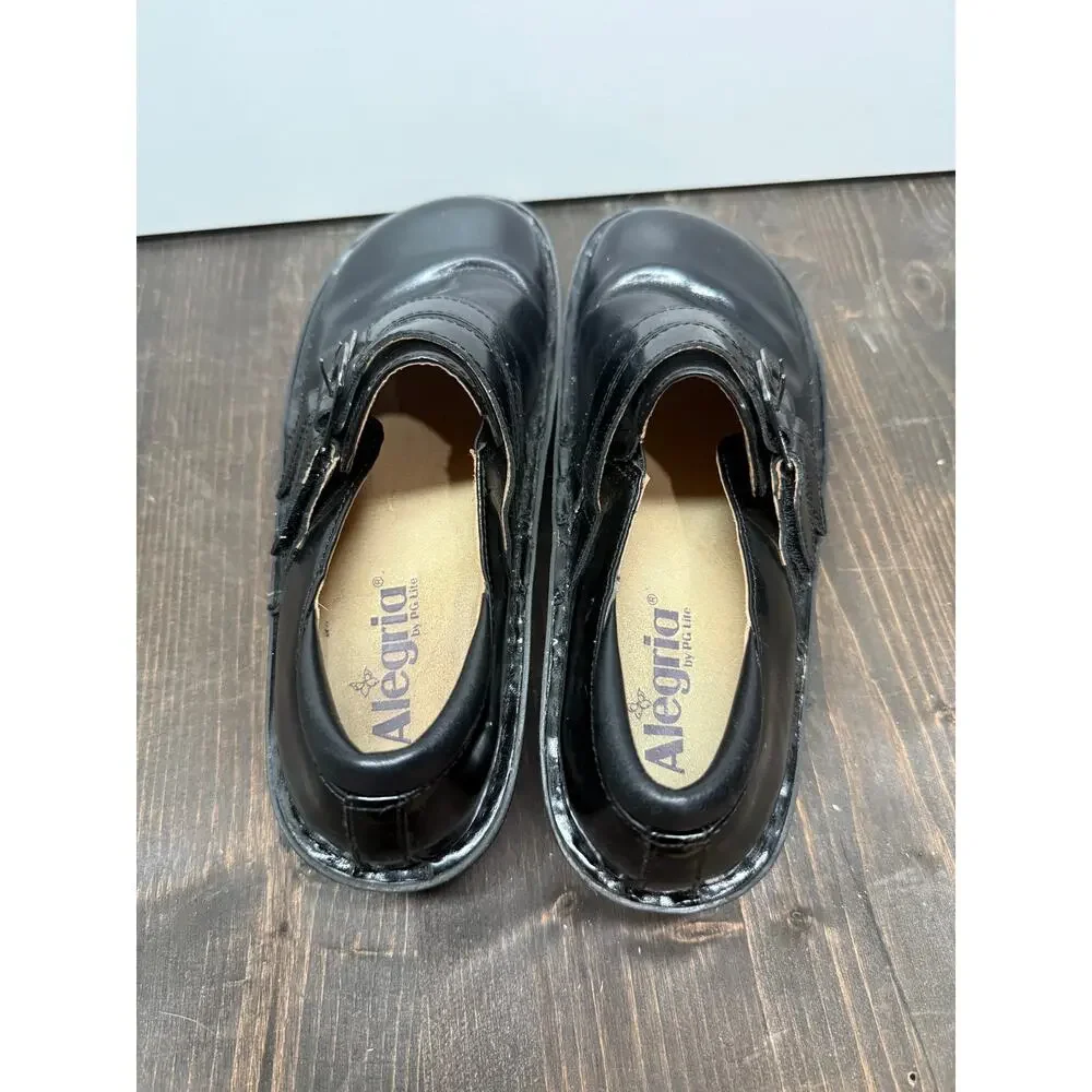 Alegria Black Mules Comfortable Leather Clogs, 38 - Picture 3 of 7